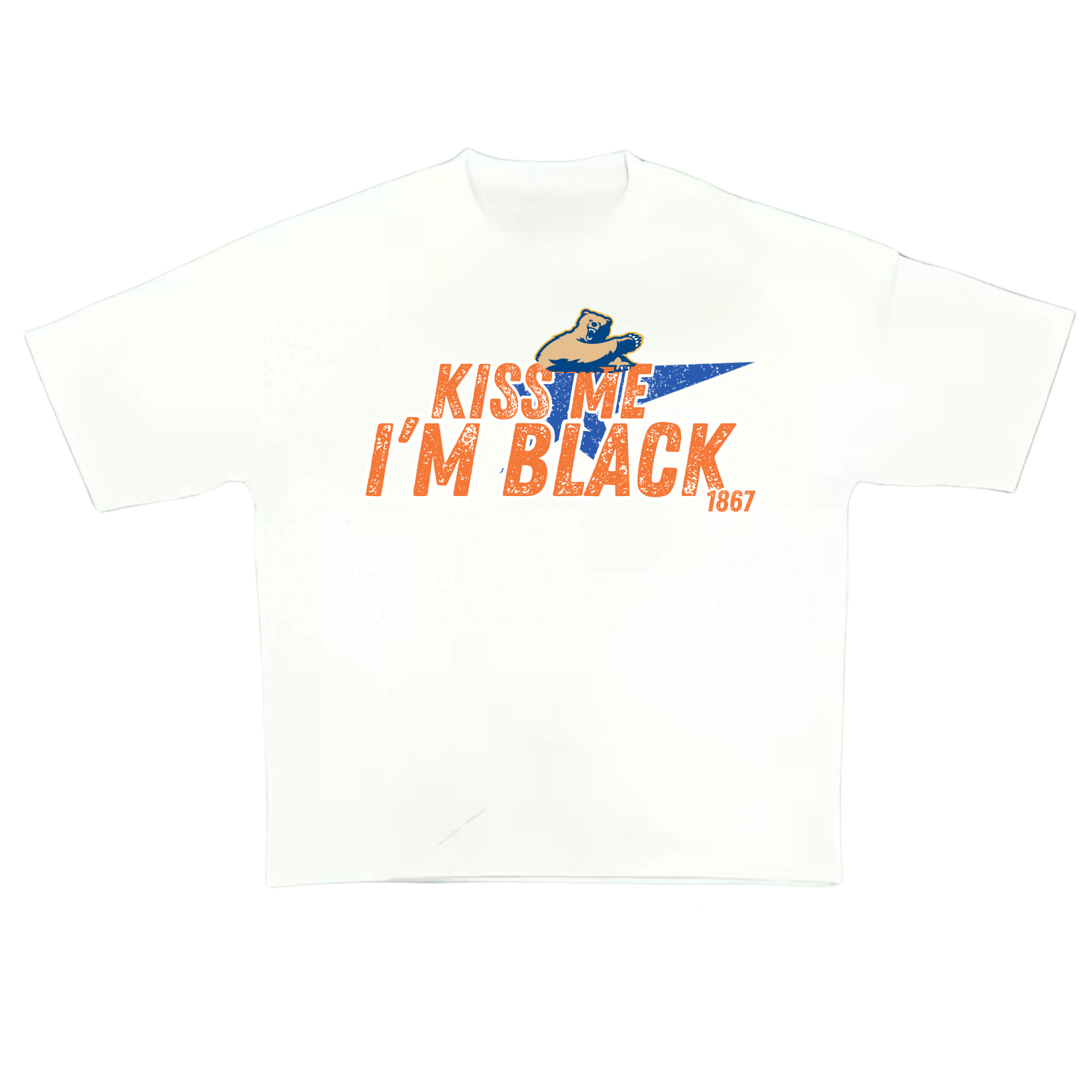 "KISS ME I'M BLACK" Morgan State Boxy Heavyweight Tee