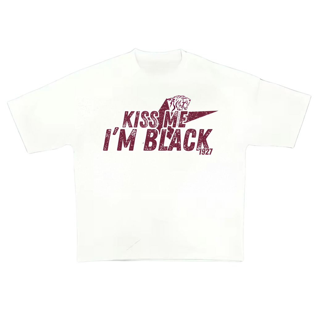 "KISS ME I'M BLACK" Texas Southern Boxy Heavyweight Tee