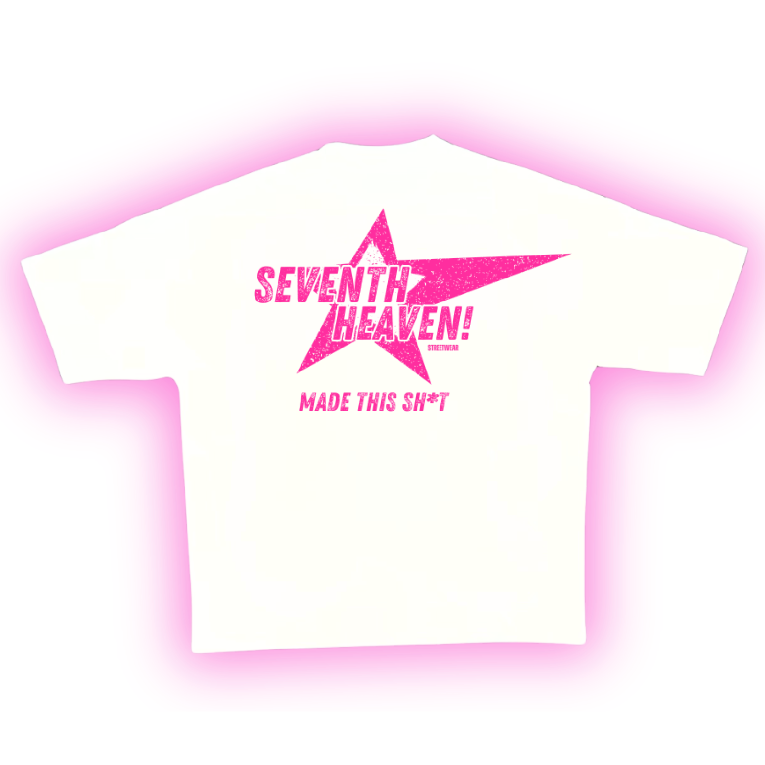 "KISS ME I'M BLACK"  White & Pink Boxy Heavyweight Tee