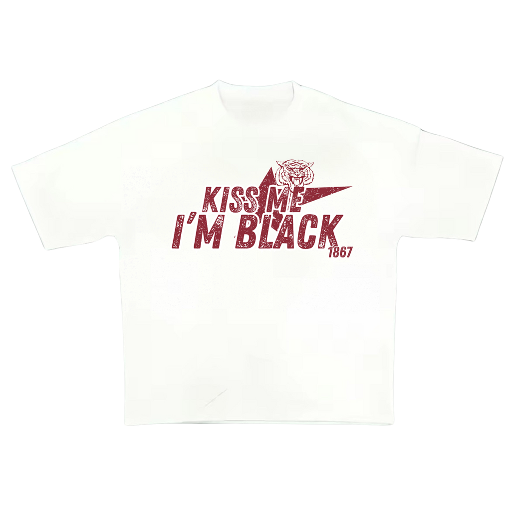 "KISS ME I'M BLACK" Morehouse Boxy Heavyweight Tee