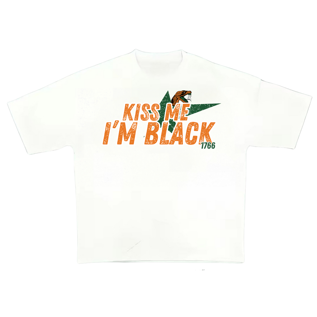 "KISS ME I'M BLACK" FAMU Boxy Heavyweight Tee